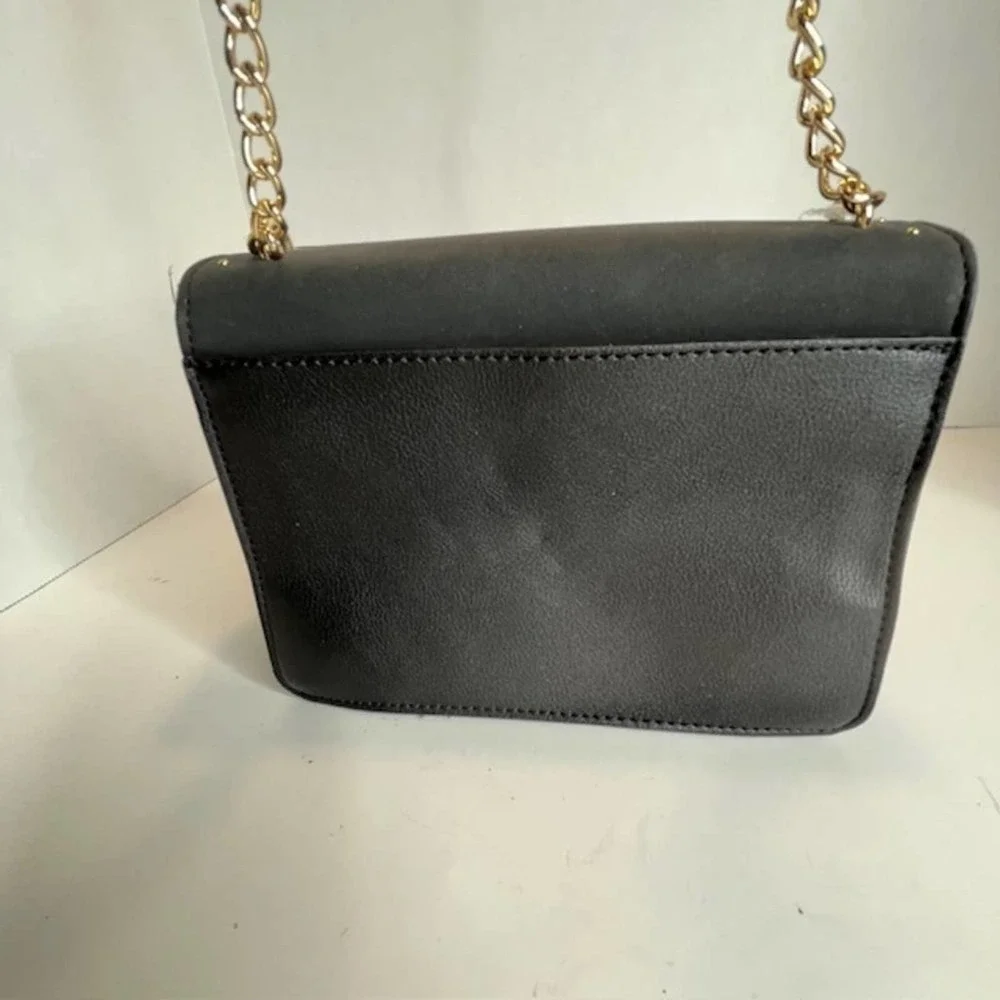 New Nine West Black Convertible Chain Crossbody Flap